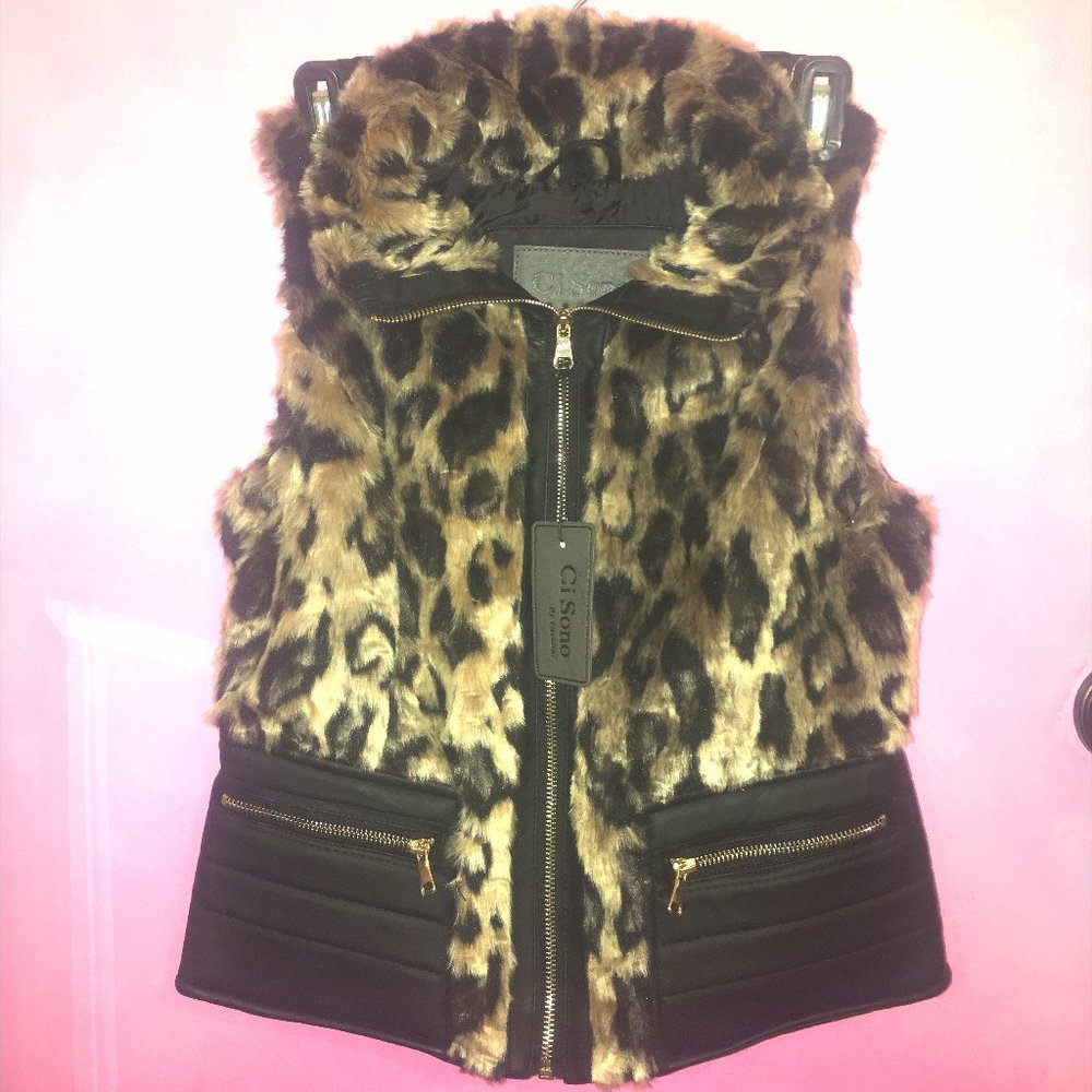 CiSono by Cavallini leopard vest size small